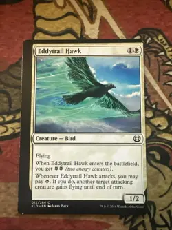 Mtg Magic Kaladesh Eddytrail Hawk Miscut Misprint Error Card - Image 1