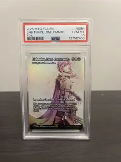 2025 MTG FINAL FANTASY THROUGH THE AGES FOIL LIGHTNING, LONE COMMANDO PSA 10 - Image 1