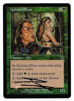 MTG M:tG INVASION Quirion Elves FOIL - SIGNED by Douglas Shuler! - Image 1