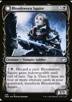 X 1 Bloodsworn Squire / Bloodsworn Knight 289 Innistrad Crimson Vow MTG Magic - Image 1