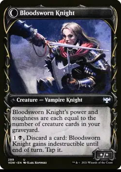 X 1 Bloodsworn Squire / Bloodsworn Knight 289 Innistrad Crimson Vow MTG Magic - Image 2