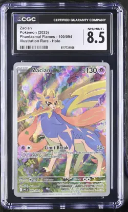 2025 Pokemon Zacian Phantasmal Flames 100/094 IR CGC NM/MINT+ 8.5 - Image 1