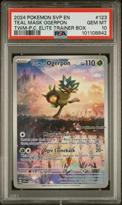 2024 POKEMON SVP BLACK STAR PROMO - TWM PC ETB #123 TEAL MASK OGERPON PSA 10 - Image 1