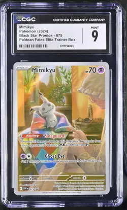 2024 Pokemon Mimikyu Paldean Fates ETB Promo 075 CGC MINT 9 - Image 1