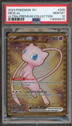 Pokemon Mew ex 151 Ultra-Premium Coll. Gold Metal Promo #205 PSA 10 Gem Mint - Image 1