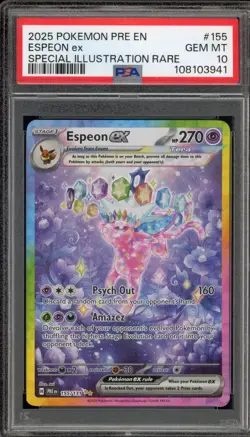 Pokemon Espeon ex Prismatic Evolutions Special Illustration Rare #155 PSA 10 - Image 1
