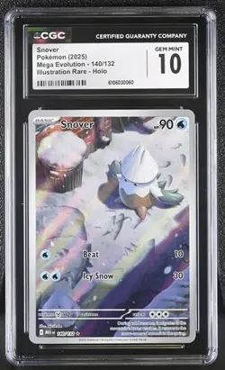 Snover *CGC 10* Illustration Rare *Mega Evolution* #140 *2025* Pokemon - Image 1