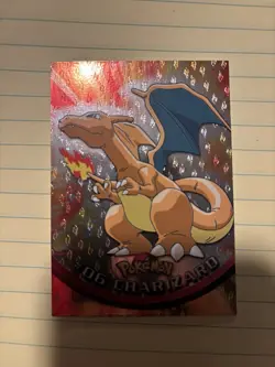 Charizard Topps Holo Embossed Flames 1999 Rare 06 Black Logo Vintage Pokemon - Image 1