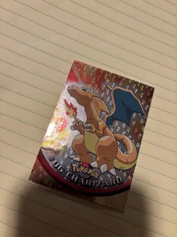 Charizard Topps Holo Embossed Flames 1999 Rare 06 Black Logo Vintage Pokemon - Image 2