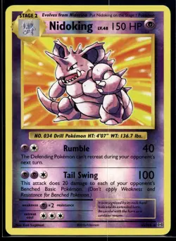 2016 Pokemon XY Evolutions 45 Nidoking Reverse Foil NM - Image 1