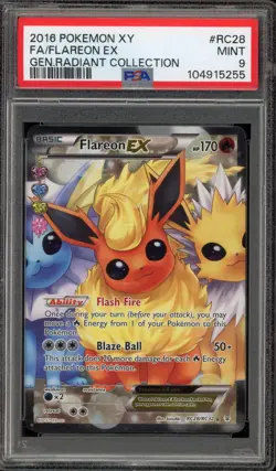 Pokemon Flareon ex XY Generations Radiant Coll. Full Art #RC28 PSA 9 Mint - Image 1