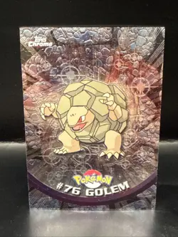 Pokemon Topps Chrome 2000 TV #76 Golem chrome Holo Vintage - Image 2