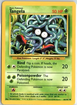 Pokemon Tangela 066/102 Common Base Set NM TCG - Image 1