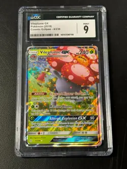 Vileplume GX 2019 Cosmic Eclipse 4/236 CGC 9 Pokemon - Image 1