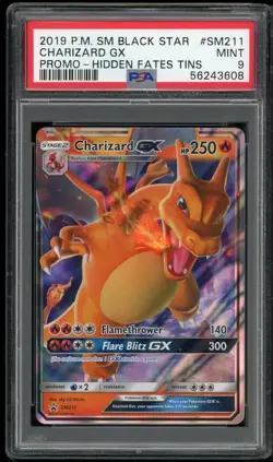 Pokemon TCG Charizard GX Holo Promo Full Art S&M Hidden Fates SM211 PSA 9 MINT - Image 1