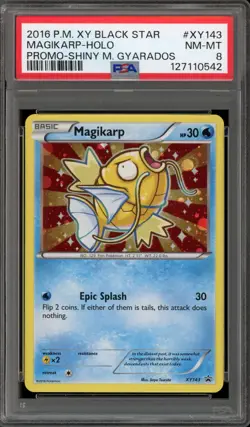 Pokemon Magikarp Shiny M. Gyarados Black Star Holo Promo XY143 PSA 8 - Image 1