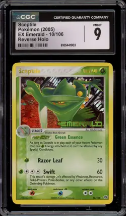 Pokemon Sceptile EX Emerald Reverse Holo Rare #10 CGC 9 Mint - Image 1