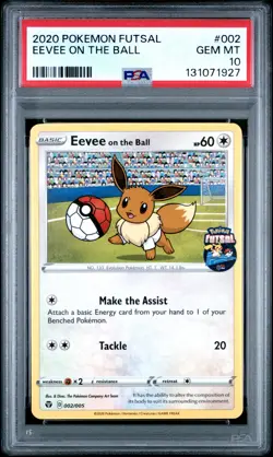 2020 POKEMON FUTSAL #002 EEVEE ON THE BALL PSA 10 - Image 1