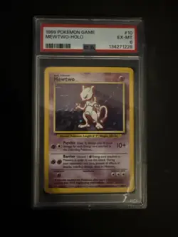 Pokemon TCG Mewtwo 10/102 1999 Base Set PSA 6 - Image 1