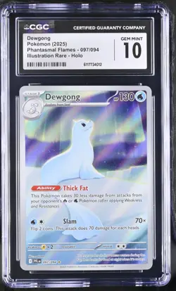 2025 Pokemon Dewgong Phantasmal Flames 097/094 IR CGC GEM MINT 10 - Image 1