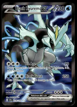Pokemon TCG SV08: Surging Sparks #218/191 Black Kyurem ex Holo NM - Image 1