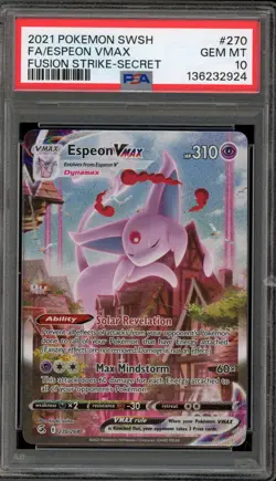 Pokemon Espeon VMAX Fusion Strike Secret Rare Full Alt Art #270 PSA 10 Gem Mint - Image 1