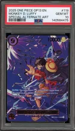 One Piece CCG Monkey.D.Luffy Special Alternate Art OP09-113 PSA 10 Gem Mint - Image 1