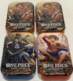 (4) One Piece SEALED Mini Tins~Vol. 2- Sabo, Luffy & Ace~Card Game Tin Pack - Image 1