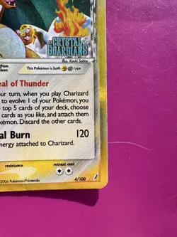 Charizard 4/100 Delta Species Crystal Guardians Stamped Rev Holo Pokemon Card - Image 4