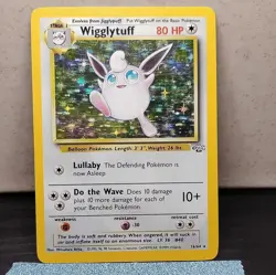 Pokemon Wigglytuff Jungle Holo Rare Card 16/64 HP80 1999 English TCG - Image 1