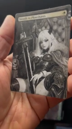 Swords to Plowshares Hand Drawn Altered Art Magic Gathering Demon Knight - Image 2
