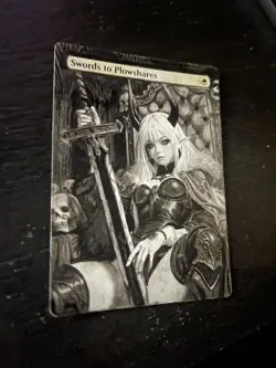 Swords to Plowshares Hand Drawn Altered Art Magic Gathering Demon Knight - Image 3