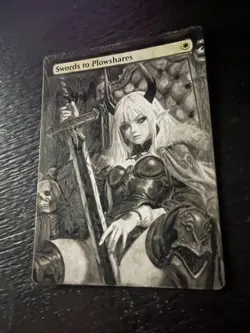Swords to Plowshares Hand Drawn Altered Art Magic Gathering Demon Knight - Image 4