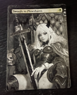 Swords to Plowshares Hand Drawn Altered Art Magic Gathering Demon Knight - Image 5