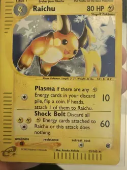Raichu 25/165 Holo Rare 2002 Pokemon Expedition NM - Image 2
