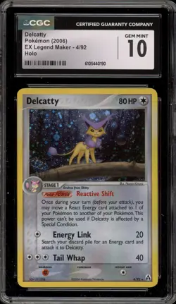 Pokemon Delcatty EX Legend Maker Holo Rare #4 CGC 10 Gem Mint - Image 1