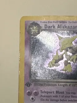 Pokemon TCG 1st Edition Dark Alakazam 1/82 Team Rocket Holo 2000 - Image 2