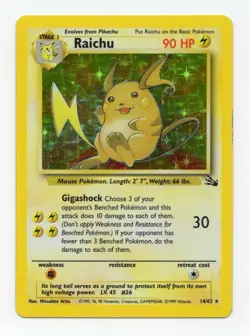 Pokemon TCG Raichu Fossil, Unlimited Rare LP - Image 1