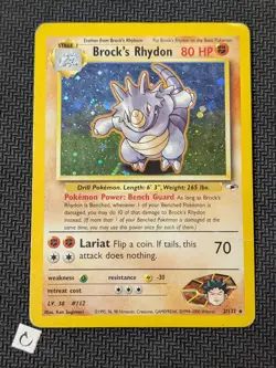 Brock's Rhydon 2/132 - Gym Heroes Unlimited Holo Rare WOTC Pokemon TCG HP - Image 1