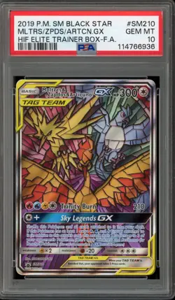 Pokemon Moltres & Zapdos & Articuno GX Hidden Fates ETB FA Promo SM210 PSA 10 - Image 1