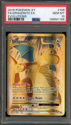Pokemon Dragonite EX XY Evolutions Full Art #106 PSA 10 Gem Mint - Image 1