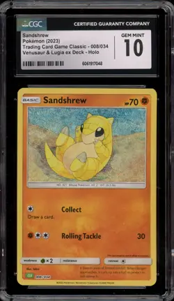 Pokemon Sandshrew Venusaur & Lugia ex Deck Holo #008 CGC 10 Gem Mint - Image 1