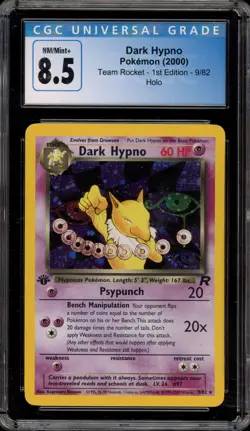 Pokemon Dark Hypno Team Rocket 1st Edition Holo Rare #9 CGC 8.5 - Image 1