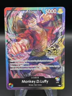 ONE PIECE TCG MONKEY D. LUFFY RARE 3RD ANNIVERSARY PROMO ALT ART ST01-012 NM - Image 1