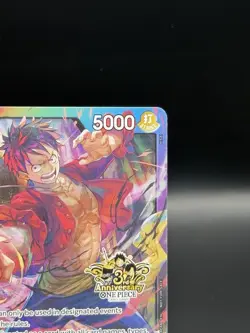 ONE PIECE TCG MONKEY D. LUFFY RARE 3RD ANNIVERSARY PROMO ALT ART ST01-012 NM - Image 4