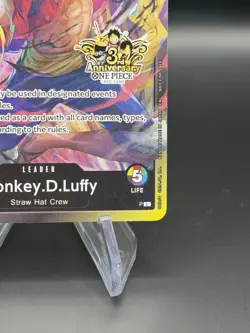 ONE PIECE TCG MONKEY D. LUFFY RARE 3RD ANNIVERSARY PROMO ALT ART ST01-012 NM - Image 5