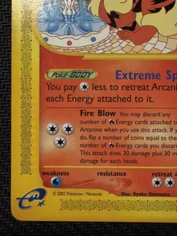 Pokemon TCG Arcanine Aquapolis 2/147 Rare Card E-Reader Series Vintage WOTC - Image 4