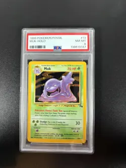 MUK HOLO 13/62 - FOSSIL 1999 POKEMON CARD - PSA 8 - Image 2