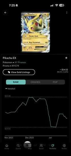 Pokemon TCG Pikachu EX Promo XY174 XY Promos Holofoil Card - Image 3