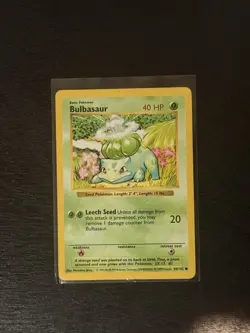 Pokemon TCG Bulbasaur Shadowless Base Set #044/102 Card MP - Image 1